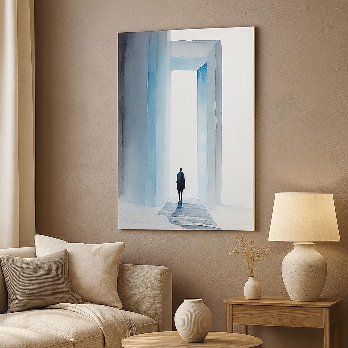 Lienzo Decorativo 80x120 cm Moderno Vertical Arquitectura Personas - 6238 | Cuadro sobre Lienzo Grande Arte mural Decoración del Hogar Salón Dormitorio Cocina sobre Lienzo Cuadros de Pared Estilo