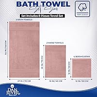 Vista 2 de DAN RIVER Juego de 8 toallas de lujo para baño, 2 toallas de baño, 2 toallas de mano y 4 paños de lavado, 600 g/m², 100 % algodón hilado en anillo