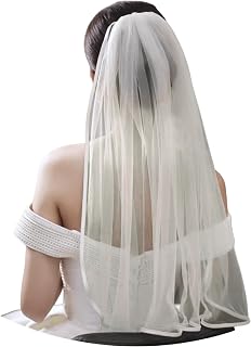 Wedding Veil with Comb, 2-Tier Sheer Tulle, Ivory and White, Velo de Novia para Boda, Classy Bridal Veil, Bride Accesories