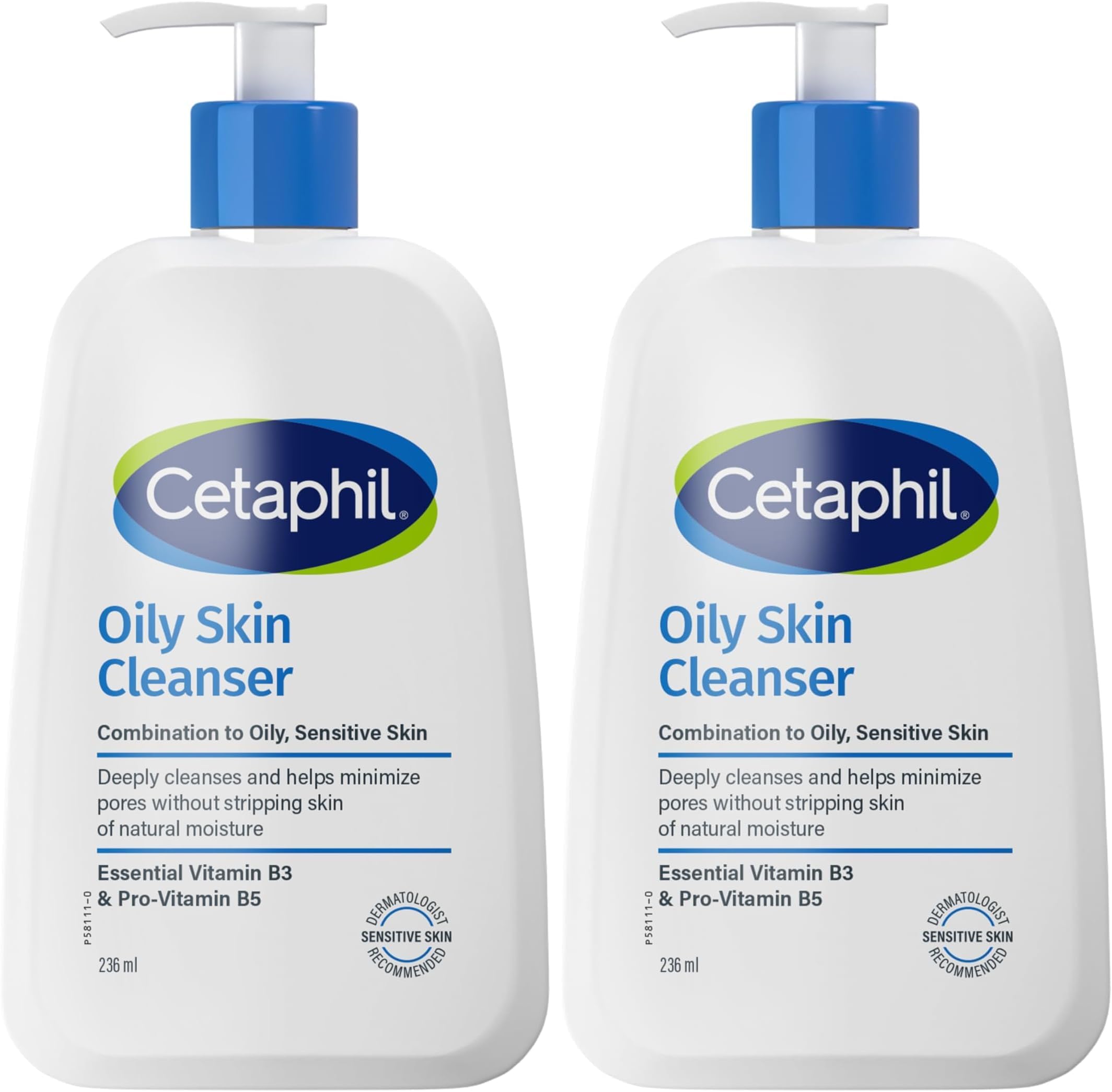 Oily Skin Cleanser, 236ml, Face Wash, For Combination to Oily Sensitive Skin, With Niacinamide (Pack of 2)