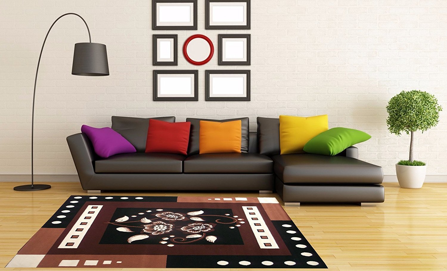 Carpets for Living Room & Bedroom & Hall Most Prefer Design 2 X 6 FEET Color Brown by ALI CARPET