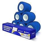 RISEN Cohesive Bandage 2 x 5 Yards, 6 Rolls, Self Adherent Wrap Medical Tape, Adhesive Flexible Breathable First Aid Gauze Ideal for Stretch Athletic