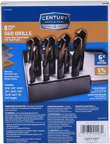 Vista 42 de Century Drill & Tool, 44352, 13/16",Silver & Deming,High Speed Drills, Cobalt Steel