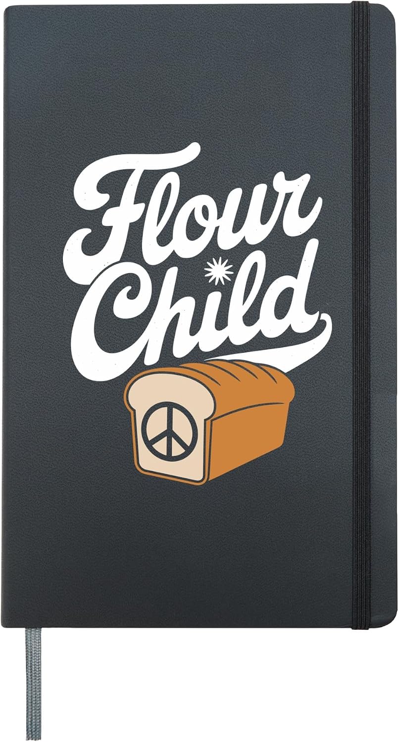 Starter Bread Baking Bakery Sourdough Starter Baker Hardcover Journal, Black