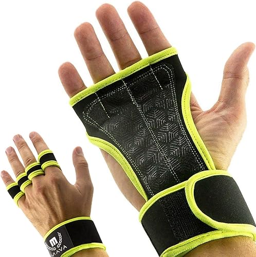 Mava Sports Guantes de entrenamiento cruzado con soporte de muñeca para WOD, entrenamiento de gimnasio, levantamiento de pesas y fitness, acolchado