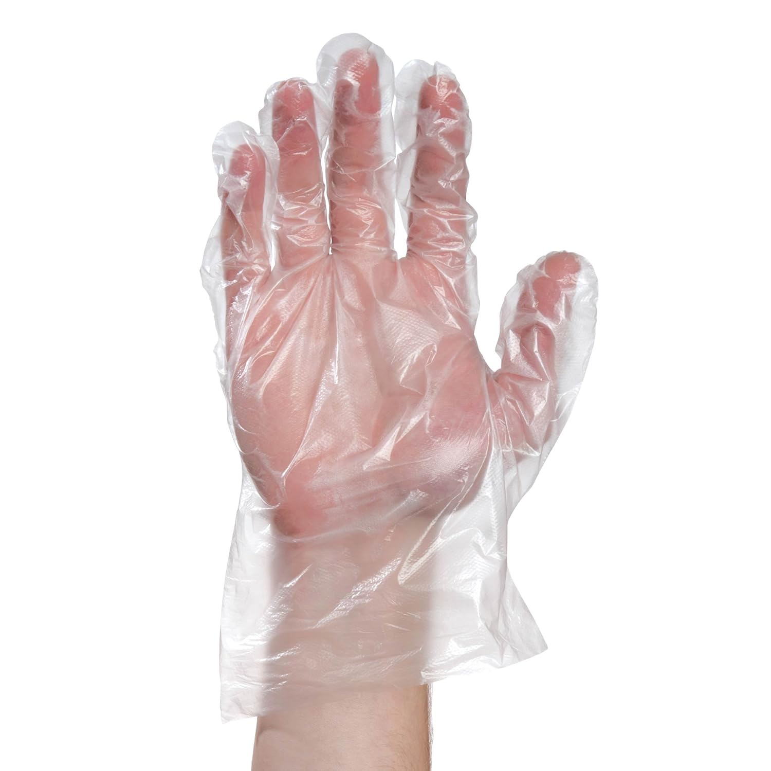 elara FPE103-4P Easyfit Food Service Disposable Poly Glove, Embossed Texture, LDPE, Latex Free, PVC Free, BPA Free, Size Large (Case of 2000),White