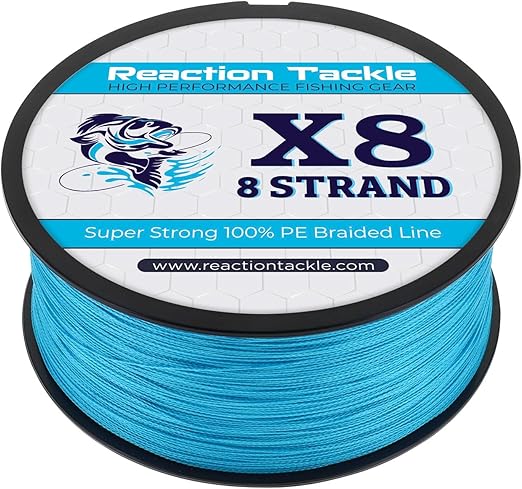 Reaction Tackle Braided Fishing Line - Pro Grade Power Performance for Saltwater or Freshwater Fish - Colored Fishing Line Braid for Extra Visibility