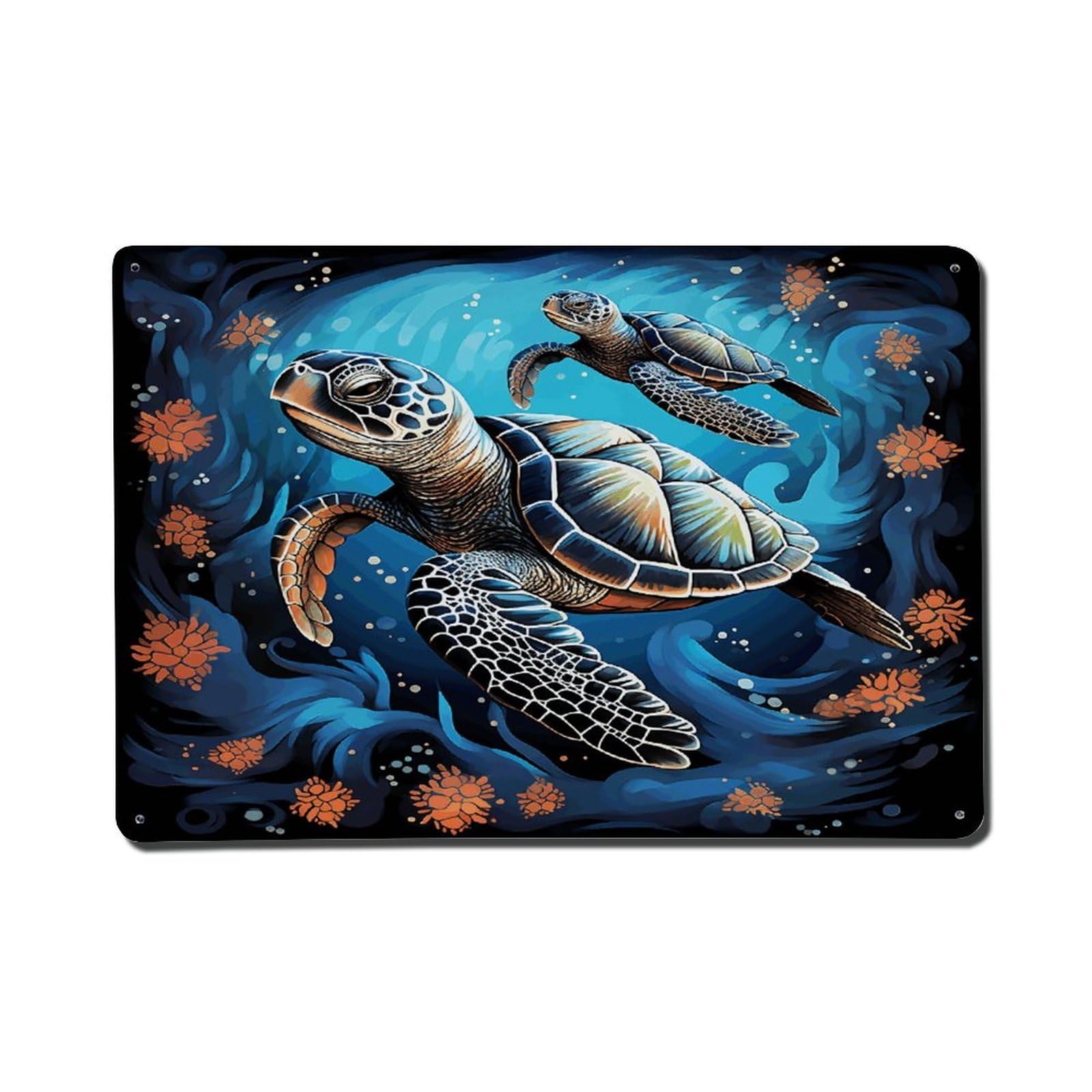 Adfgyerh Style Sea Turtle Boho Metal Signs Funny, Aluminum Tin Sign Indoor Outdoor Decor, Vintage Signs For Home Office Kitchen Bar Cafe Garden Farmhouse Wall Decor