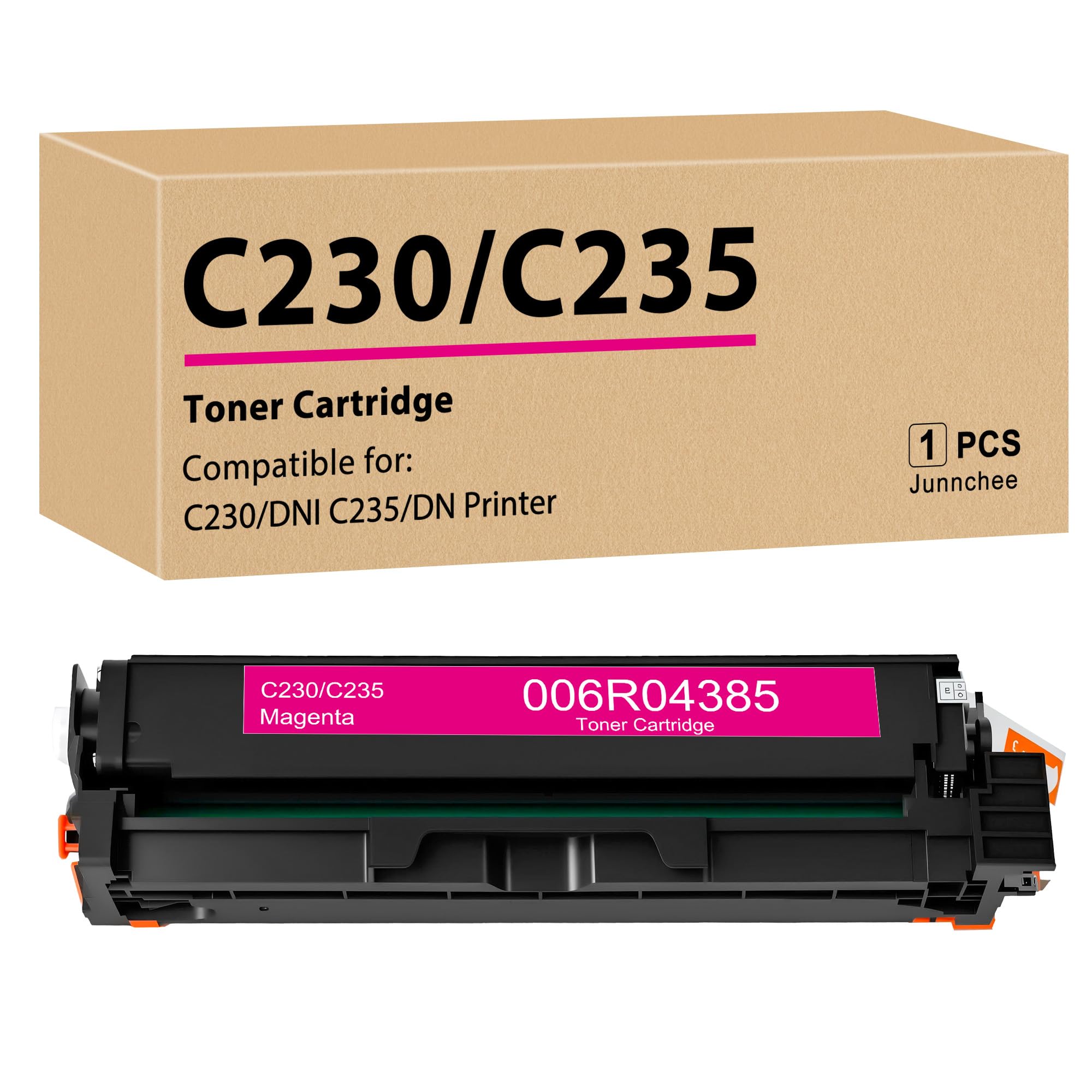 Junnchee C230/C235 Magenta Toner Cartridge Replacement for Xerox C230 C235 C225 Printer Ink for 006R04385 006R04393 Magenta High Capacity Toner