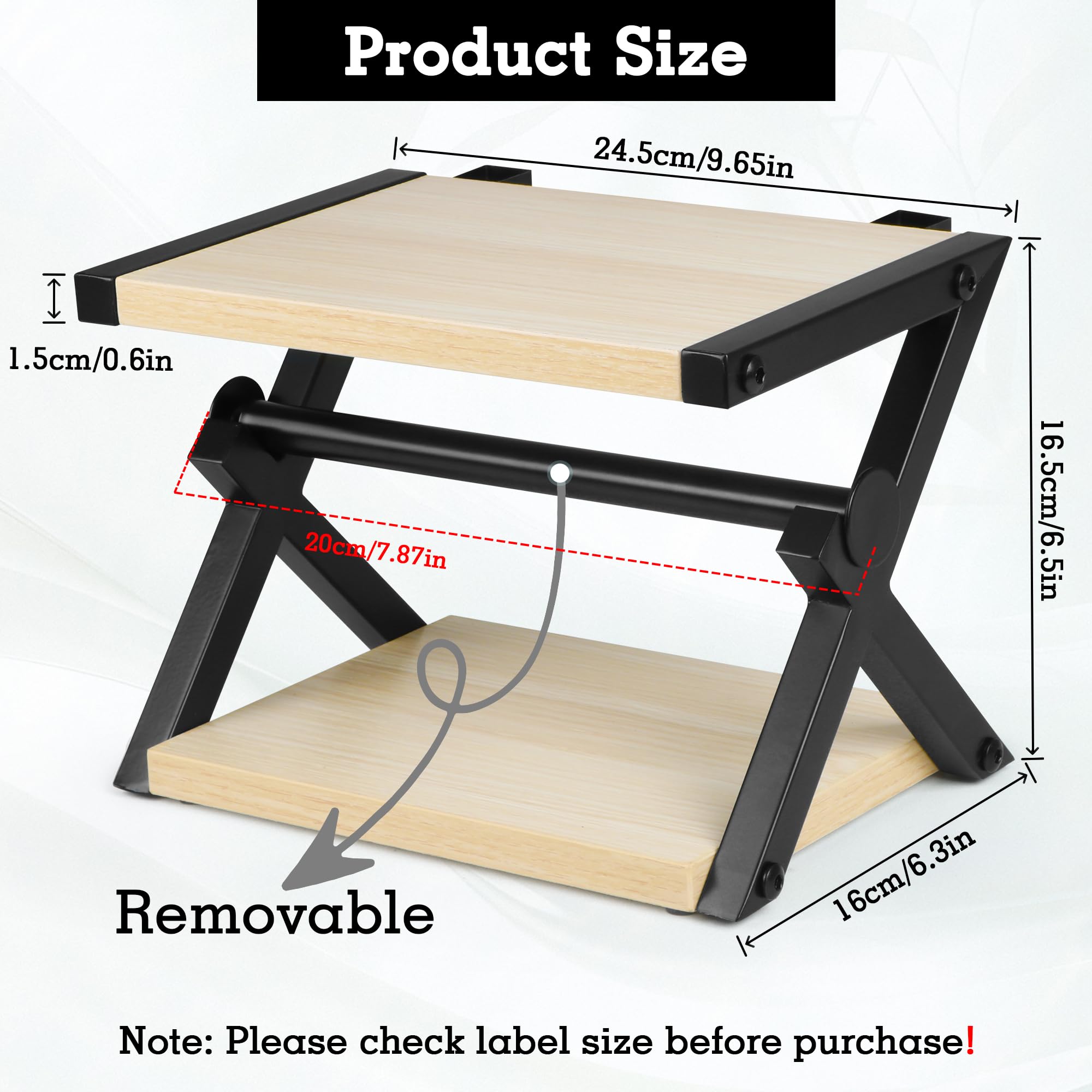 Alyoen Porte-étiquettes pour rouleaux et étiquettes pliées, porte-étiquettes d'expédition pour imprimante thermique, accessoires d'imprimante d'étiquettes de bureau pour la