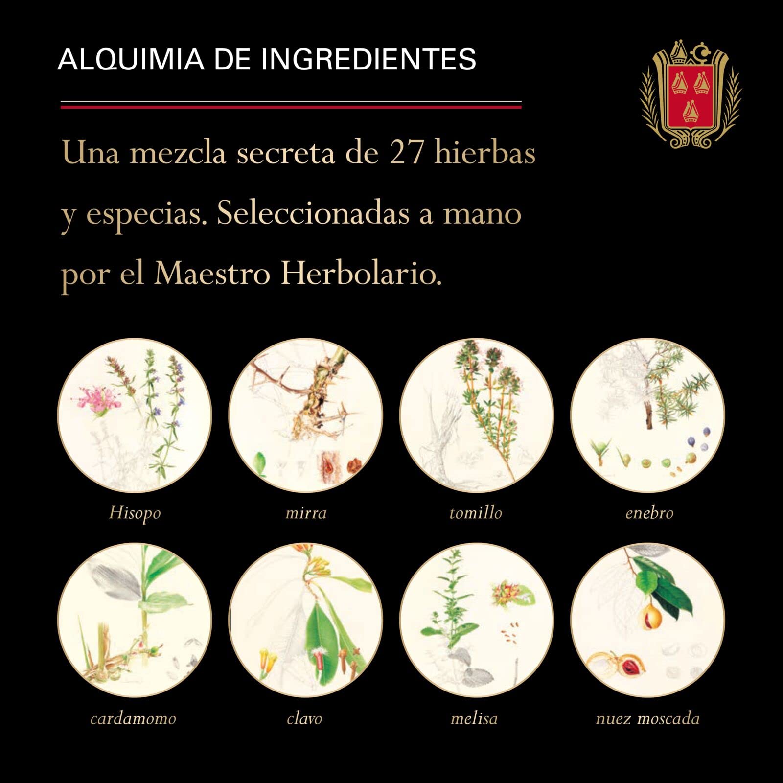 Bénédictine D.O.M. French Liqueur, 40% vol., 70 cl / 700 ml, Licor francés elaborado con una receta secreta de 27 hierbas, especias y raíces tradicionales, notas de miel, cítricos y almendras dulces