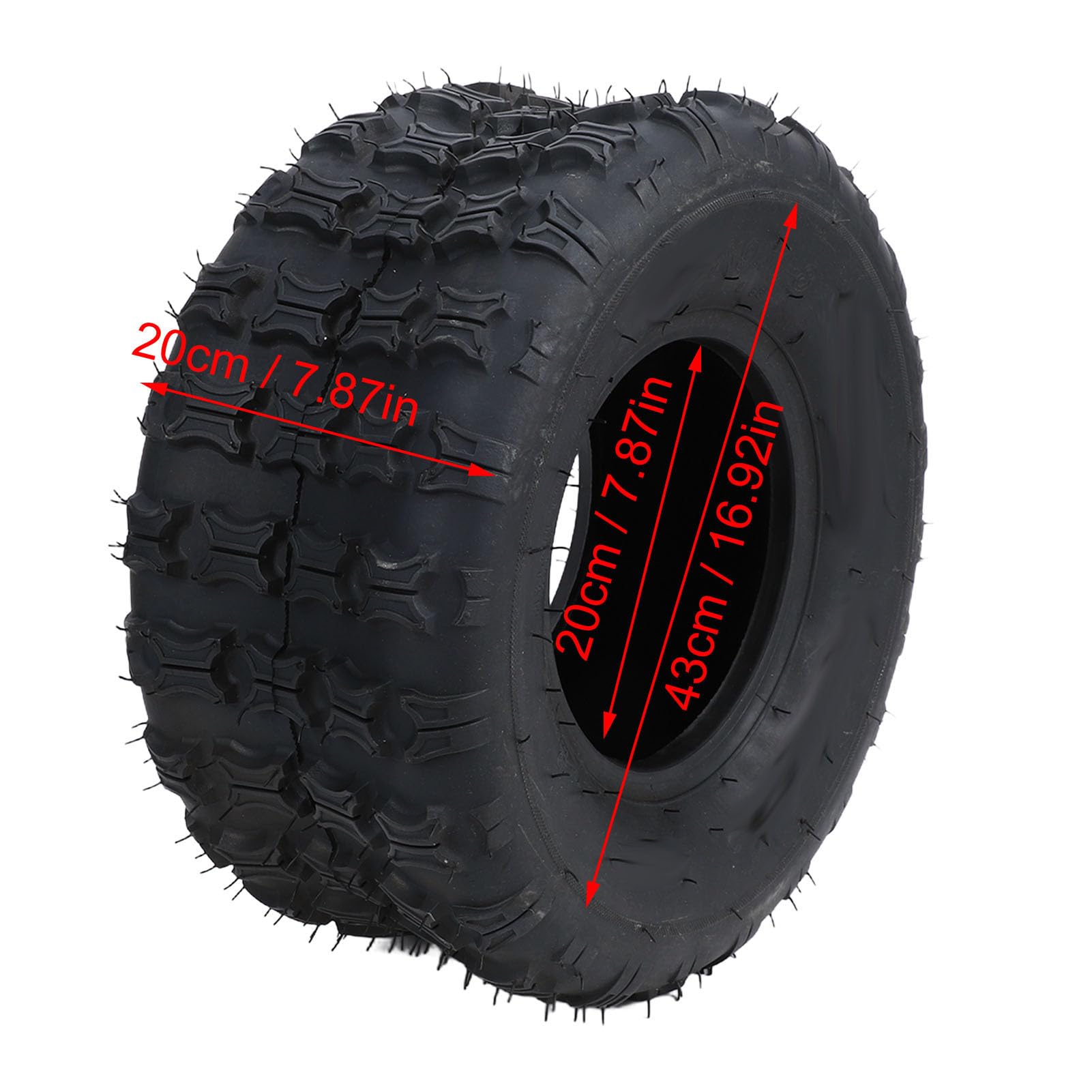 Yctze Neumático Go Kart de 8 Pulgadas, Neumático de Carro a Prueba de Pinchazos para ATV UTV, Mejora la Estabilidad y el Manejo en Varios Terrenos, Rueda de Cortacésped de Fácil