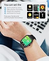 Vista 5 de Relojes inteligentes para hombres y mujeres con llamada Bluetooth, rastreador de actividad física de 1.96 pulgadas, pantalla táctil completa HD