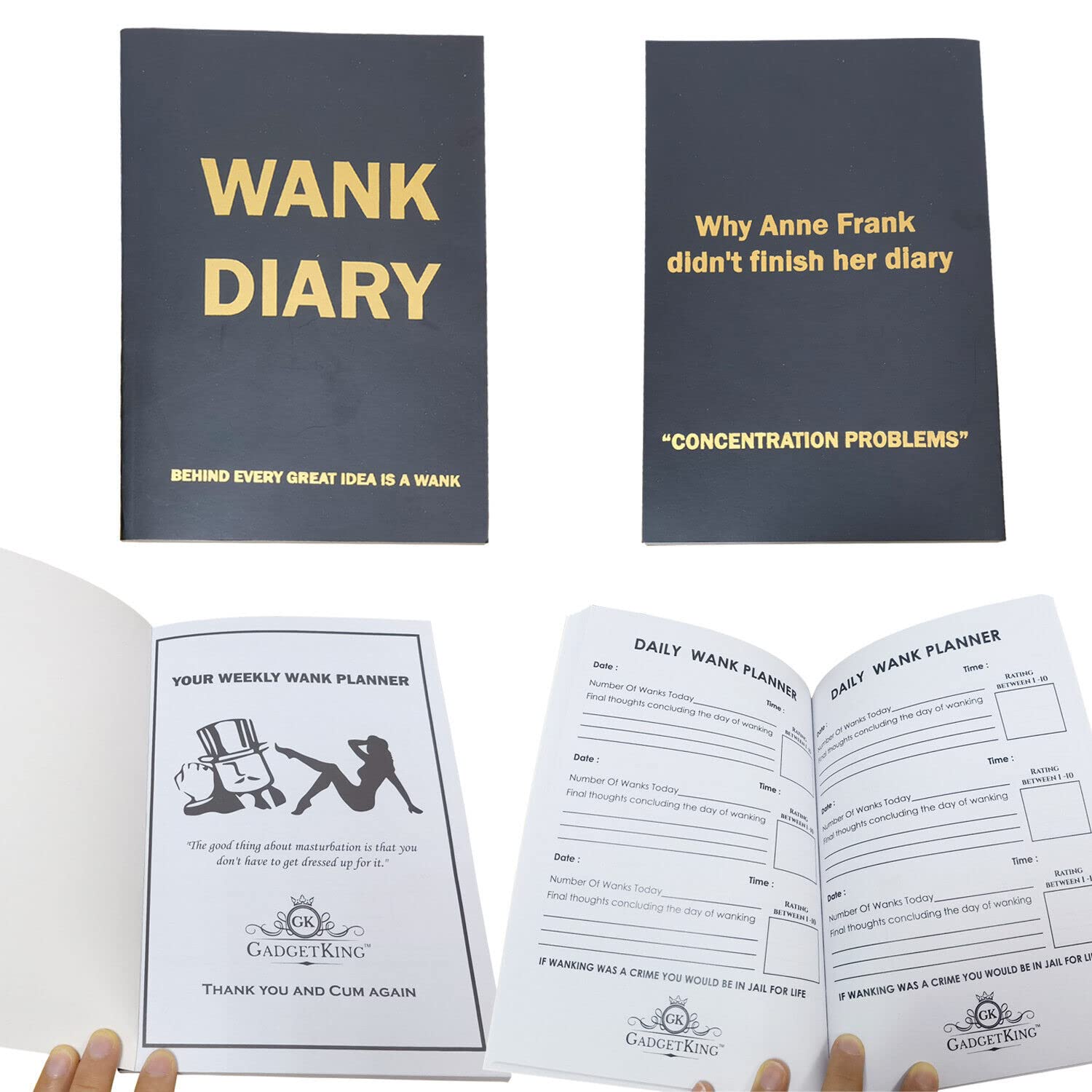 Wank Diary Planner Journal Xmas Gift Ideal Present for Him Husband Boyfriend Dad Men Uncle Funny Unusual April Fools Secret Santa 40th 50th 60th 21st Rude Mens Ladies For Him Her Boss - Image 3