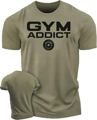 Gym Addict Workout Shirts for Men, Funny Lifting T-Shirt
