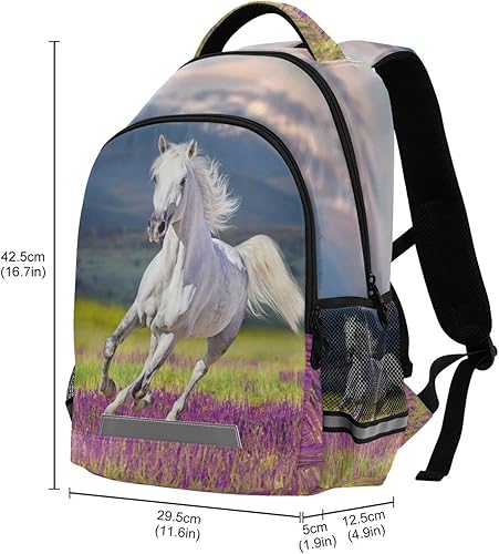 Miniatura 6 de Mochila para niños y niñas, mochila de escuela primaria, mochila de viaje, Caballo, Mochilas tradicionales