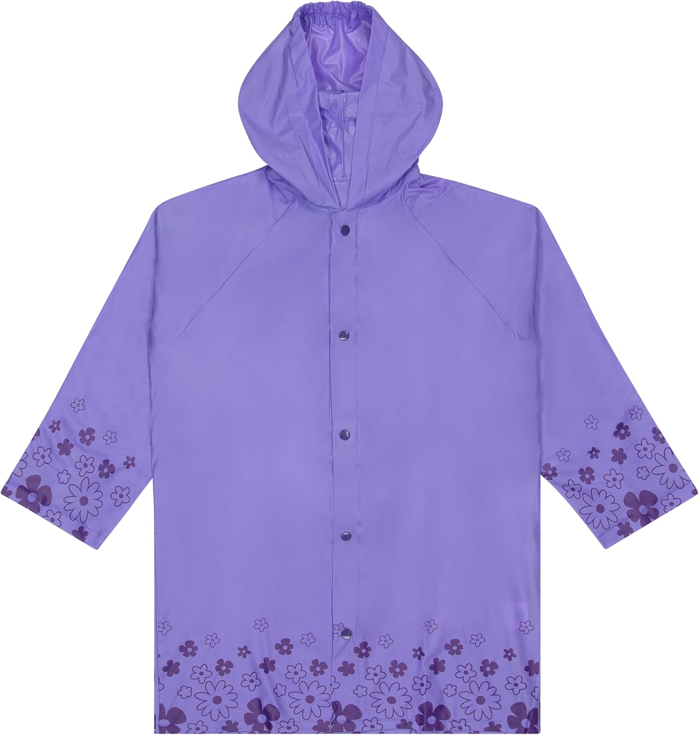 Puddle Play Kids Waterproof Rain Slicker Jacket with Hood – PVC Raincoat, Snap Closure, Lightweight – Sizes 2–9 Years