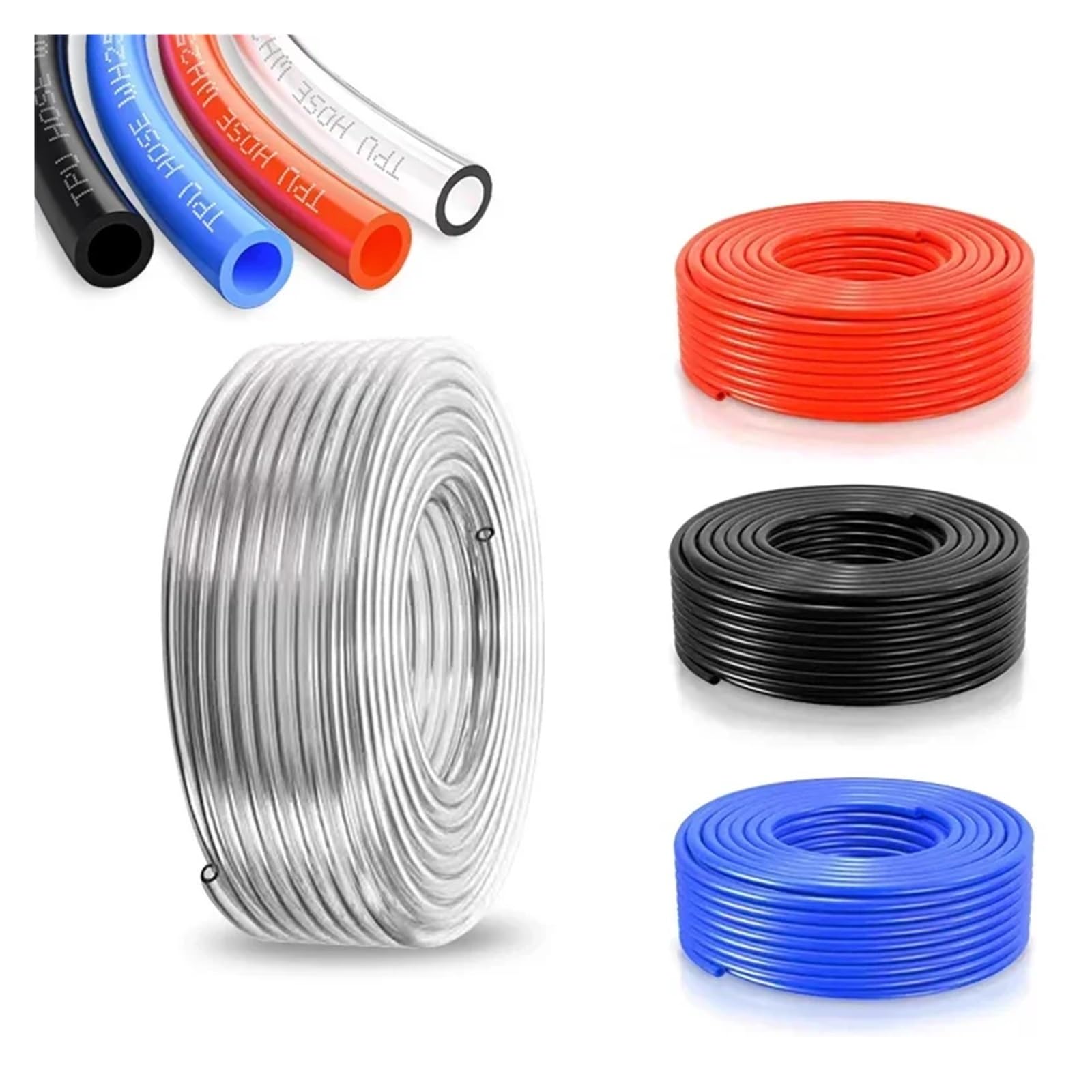 Tubo de poliuretano de 10 m, 20 m, 50 m o 100 m (4 mm, 6 mm, 8 mm, 10 mm y 12 mm) for compresores.(Orange 10m,12x8mm)