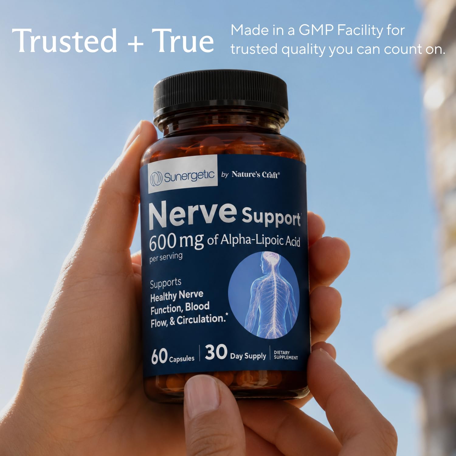 Premium Nerve Support Supplement – with Alpha Lipoic Acid (ALA) 600 mg, Acetyl-L-Carnitine (ALC) & Benfotiamine - Nerve Support Formula for Healthy Circulation, Feet, Hands & Toes - 60 Capsules — Amazon image 8