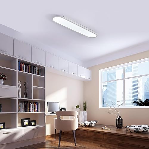 Miniatura 9 de Ganeed Lámpara de techo LED de 27.6 pulgadas, lámparas de techo lineales de alto brillo, blanco frío de 6000 K, luminaria moderna ultra fina de