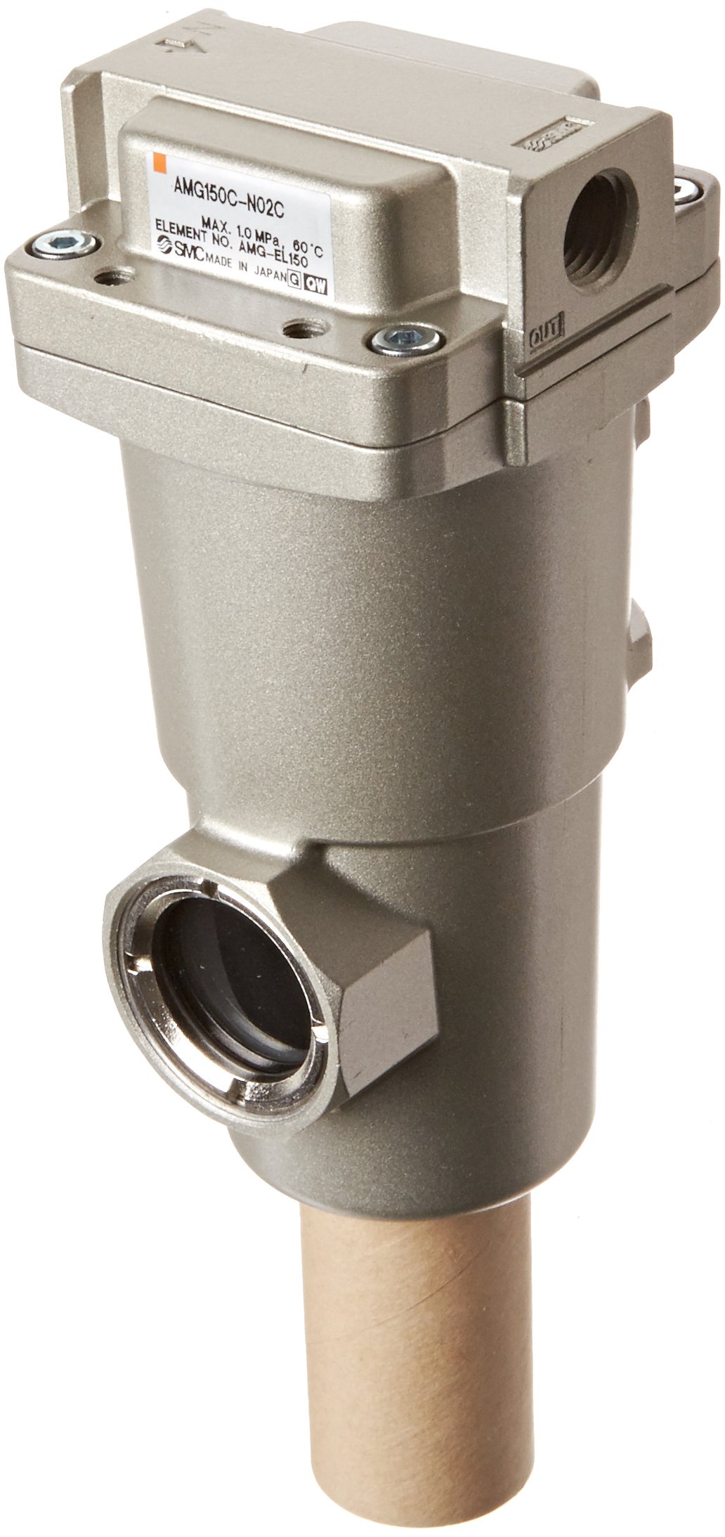 SMC AMG150C-N02C Water Separator, N.C. Auto Drain, 300 L/min, 1/4" NPT