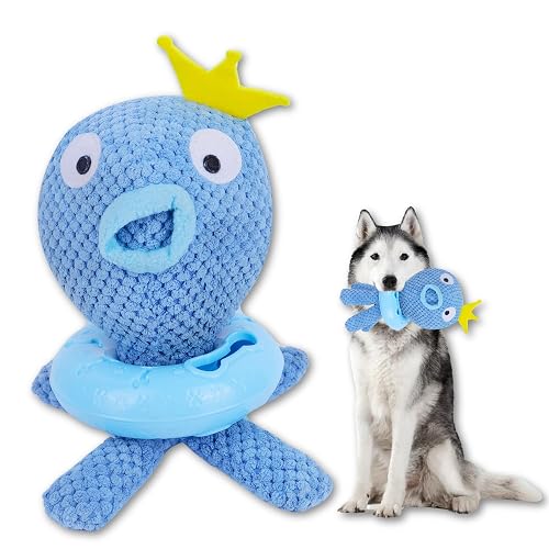 ZOOMIES Octopus Dog Toy – Interactive Squeaky Soft Chew Toy for Pets | Durable Plush Play Toy for Dogs