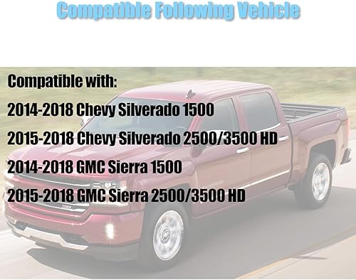 Miniatura 2 de AUCERAMIC Tapas de medio espejo superior cromadas para Chevy Silverado 1500 2500HD 3500HD GMC Sierra 1500 2500HD 2500HD 2500HD 3500HD