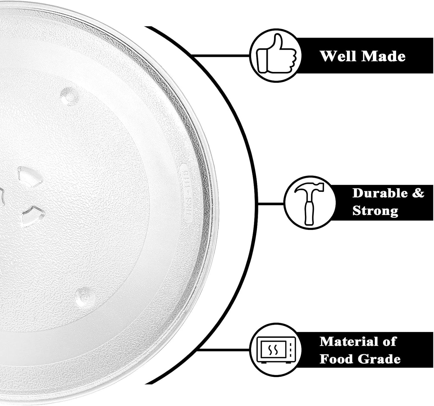AMI PARTS WB39X10003 12.5" Microwave Glass Plate/Microwave Glass Turntable Tray Replacement - 12 1/2 Inches, Compatible with G.E&Samsung-Replaces WB39X10002 WB48X10005 : Home & Kitchen