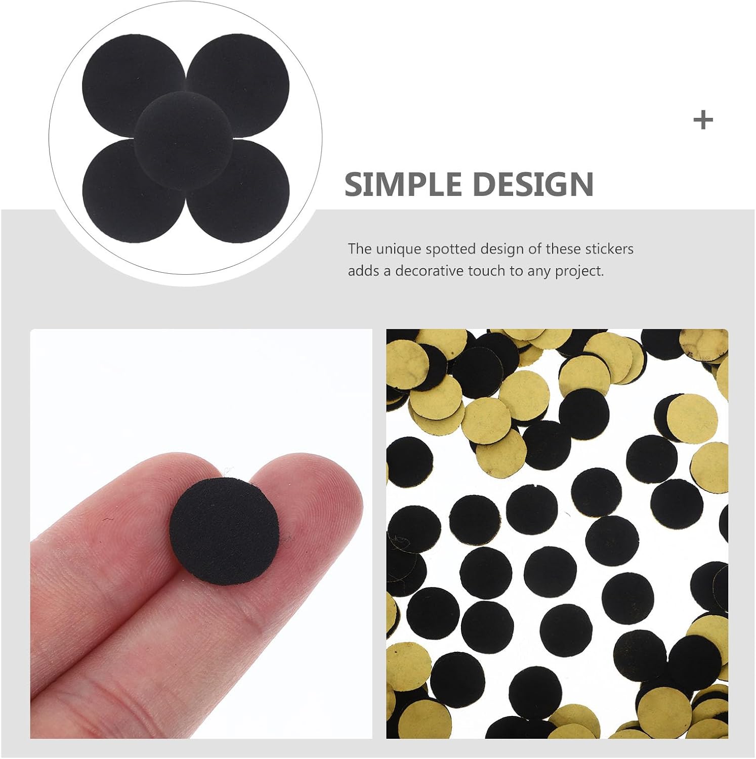 500pcs Black Adhesive Felt Circles Stickers Small Self-Stick Felt Pads for Clothing DIY Crafts Decoration