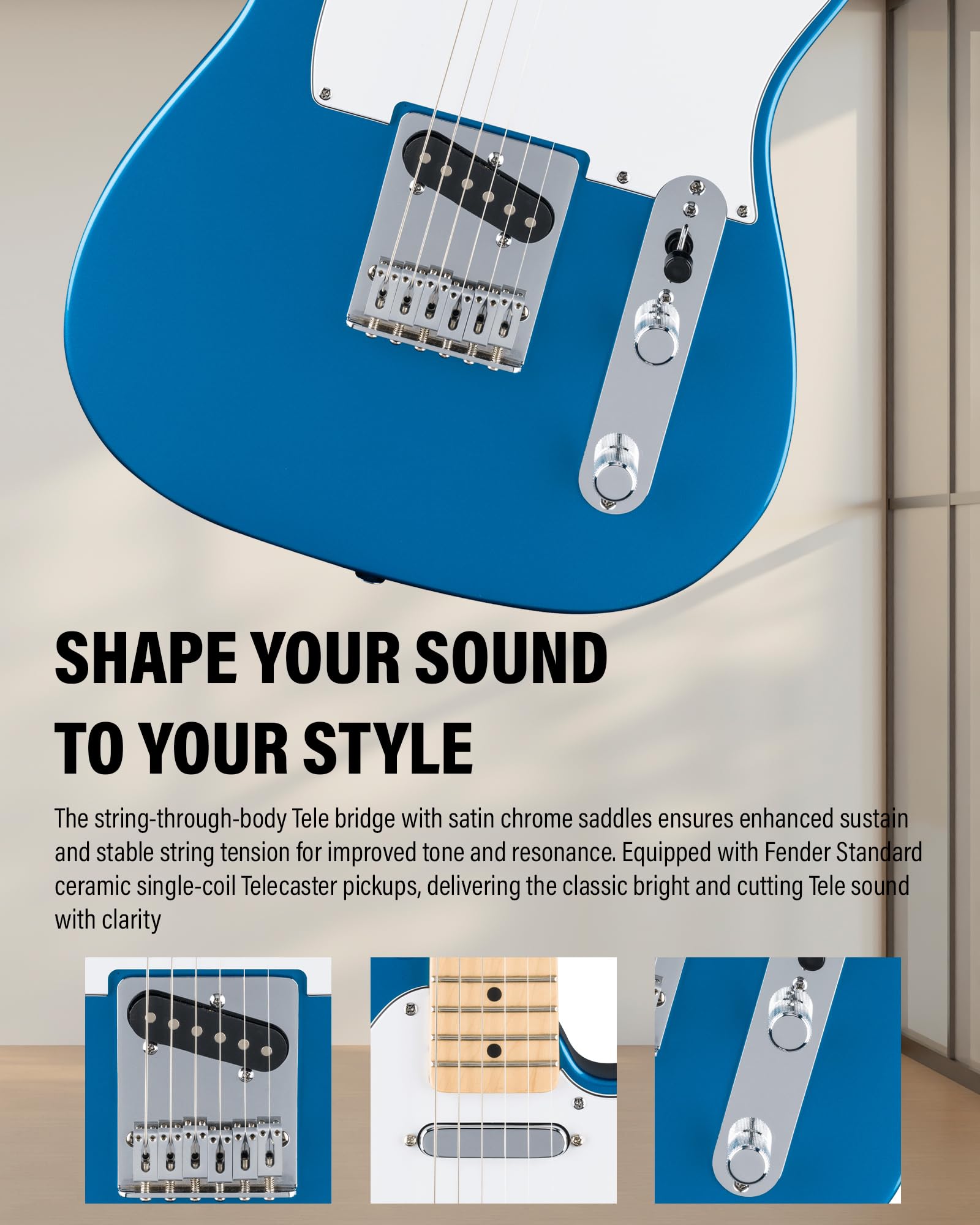 Amazon.co.jp: Fender Standard Telecaster - アクアマリンメタリック