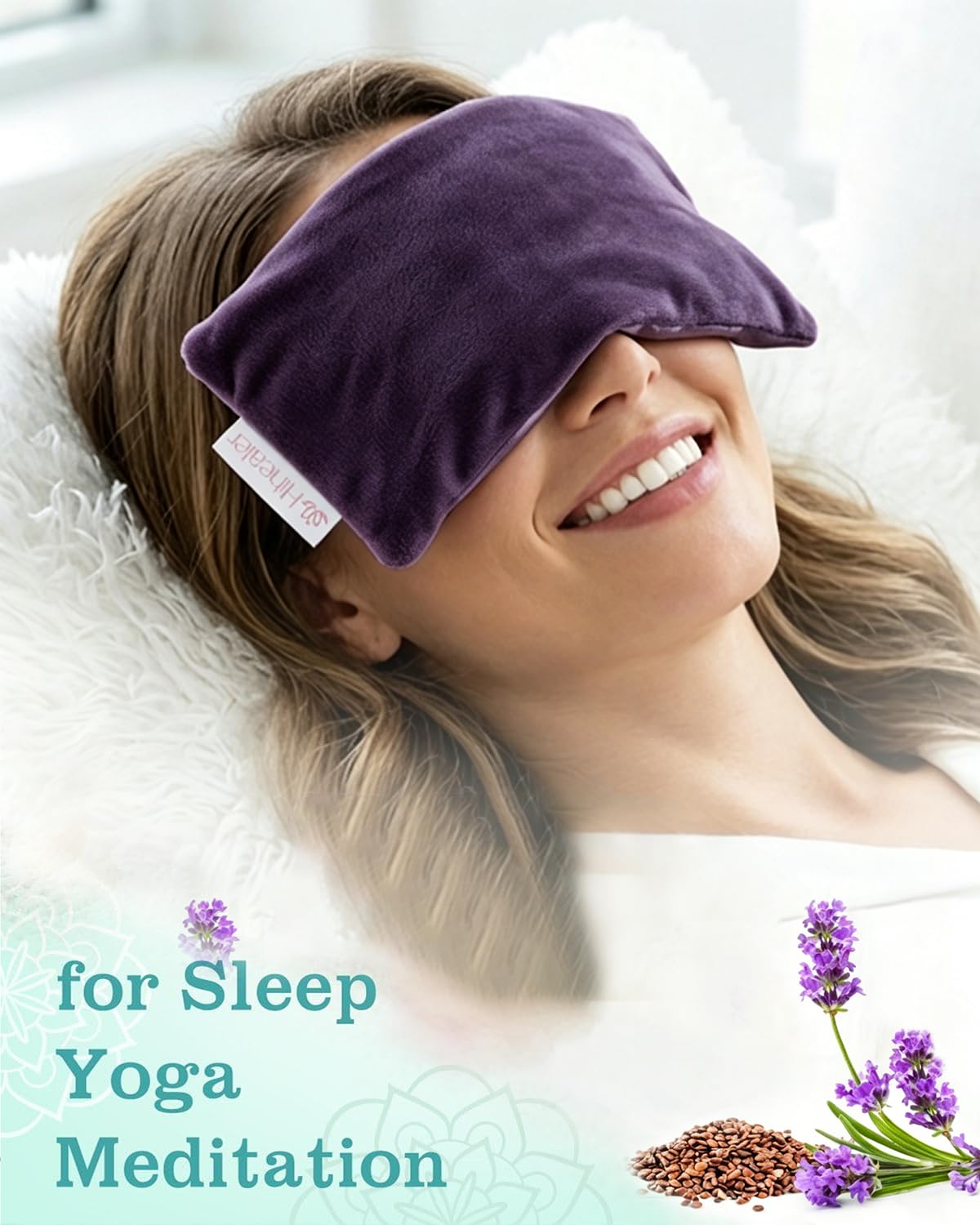 Relaxation Gifts for Women, Weighted Eye Mask for Sleeping, Yoga, Spa, Meditation, Lavender Eye Pillow Heated for Headache, Sinus & Dry Eyes Relief, Moist Heat Mask, Birthday Gifts for Mom (Purple)