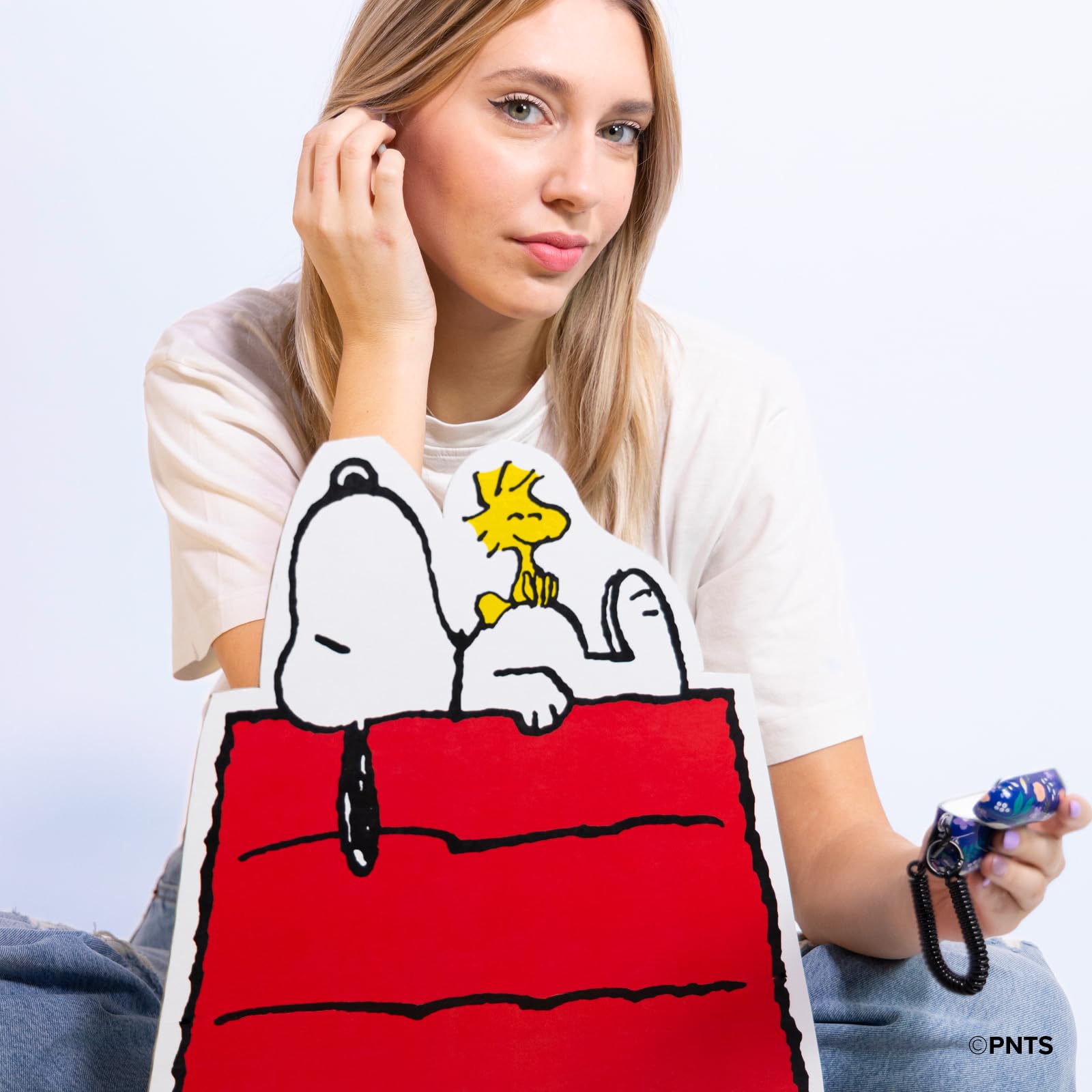 case&me Etui na Airpods Pro/Airpods Pro 2 Peanuts skórka do Airpods Snoopy, opaska sprężynowa, klips, kompatybilne z ładowaniem bezprzewodowym