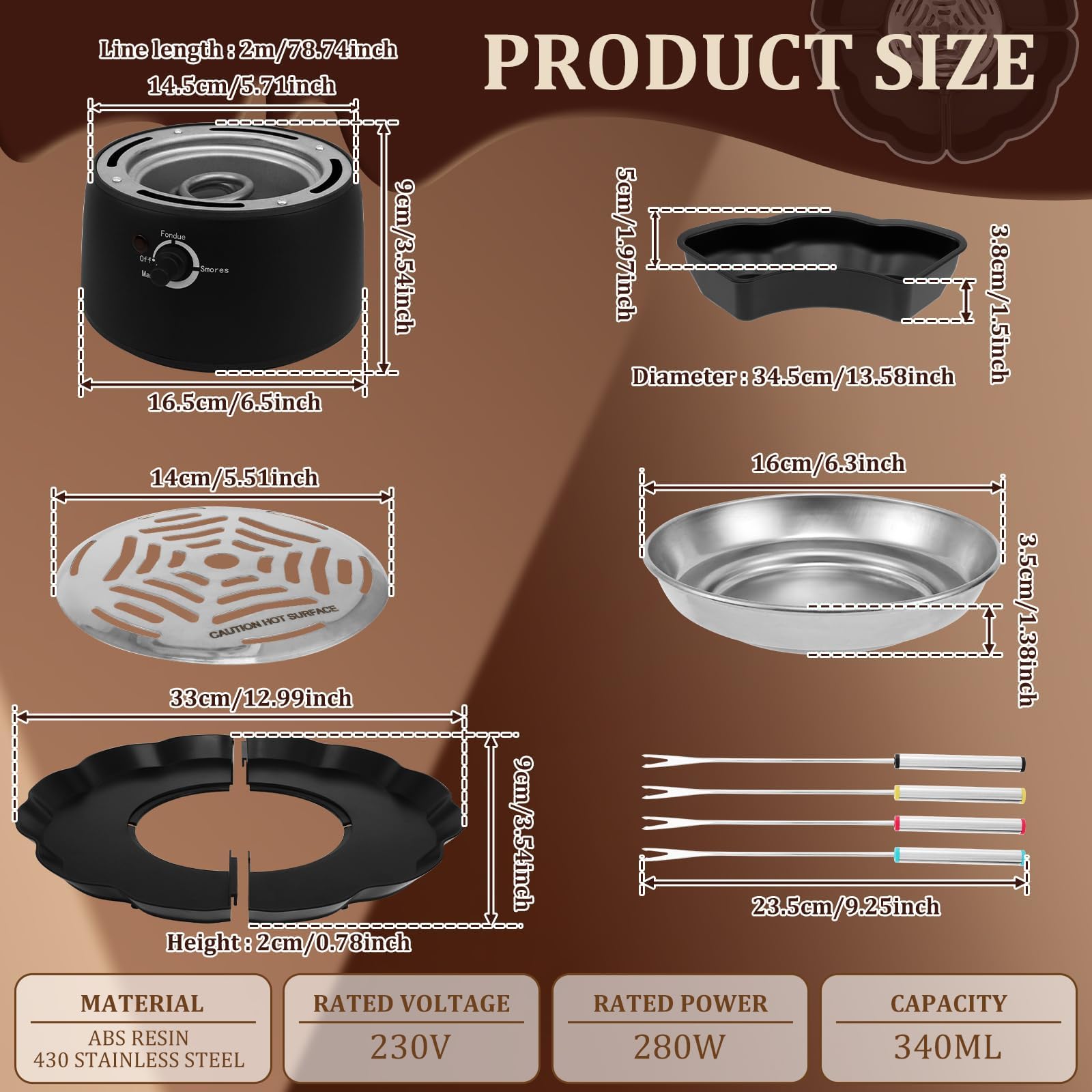 Máquina Para Hacer Smores Eléctrica 2 en 1, Máquina Para Hacer Smores de Mesa Sin Llama Para Uso en Interiores, Kit Eléctrico Para Asar Malvaviscos Para el Hogar, Fiestas y Noches de Cine