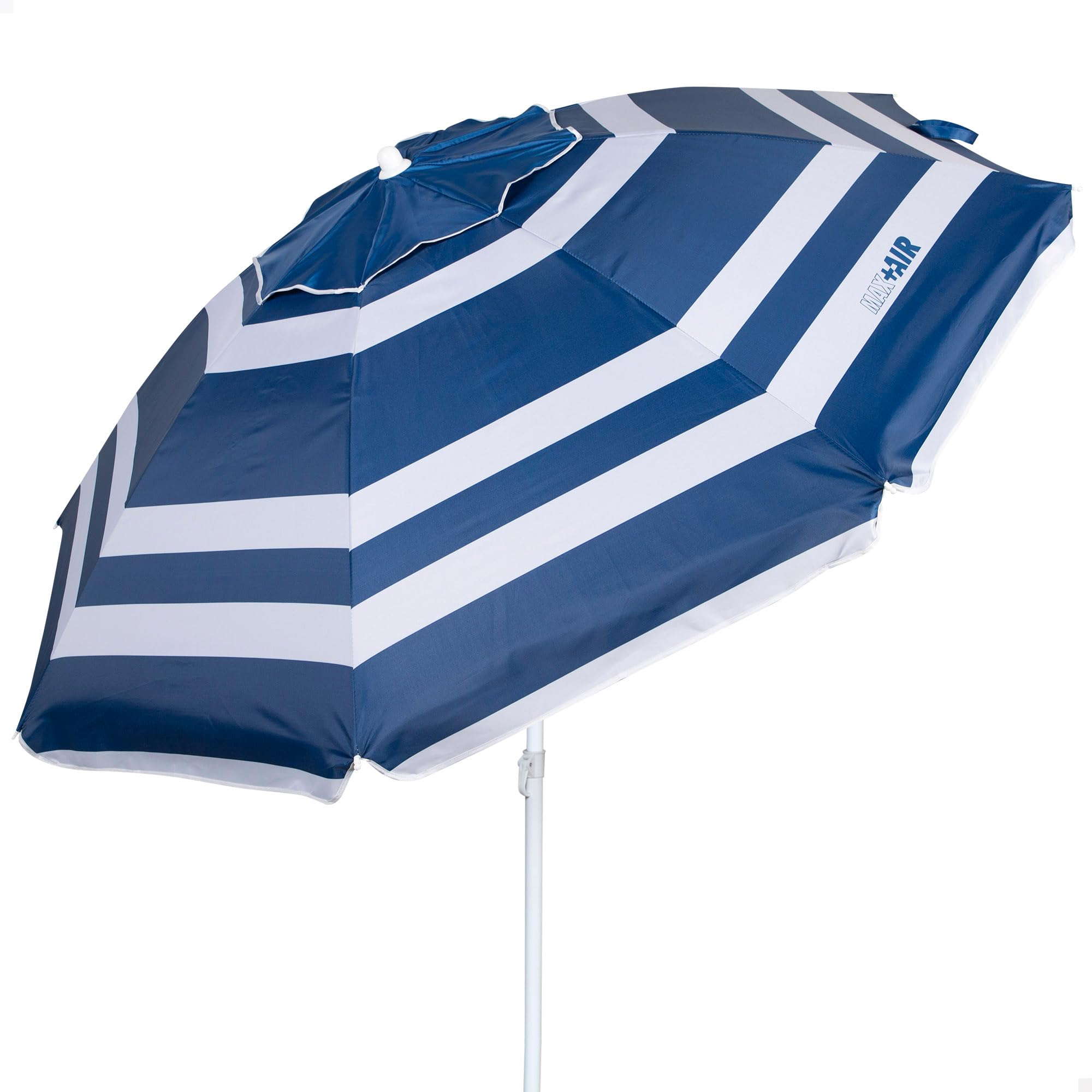 AKTIVE 62235 - Sombrilla Playa antiviento Resistente, mástil inclinable, Incluye Bolsa de Almacenamiento con asa de Transporte, Estilo Marinero, Multicolor