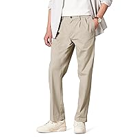 Amazon Essentials Pantaloni chino plissettati dal taglio classico e resistenti alle