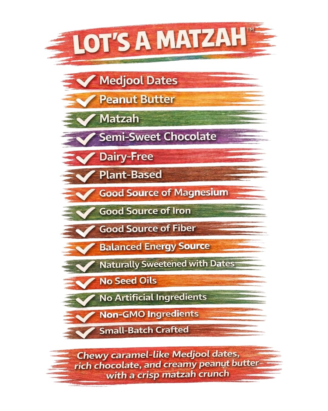 Lot’s A Matzah – Gourmet Matzah Bark - Medjool Dates, Peanut Butter & Semi-Sweet Chocolate - Vegan & Plant-Based Snack - Dairy-Free 3-Pack