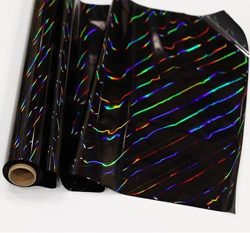 Miniatura 5 de CMFYHM Rollo de celofán negro iridiscente I de 34 pulgadas de ancho x 50 pies de largo, violonchelo colorido, perfecto para cestas, regalos,
