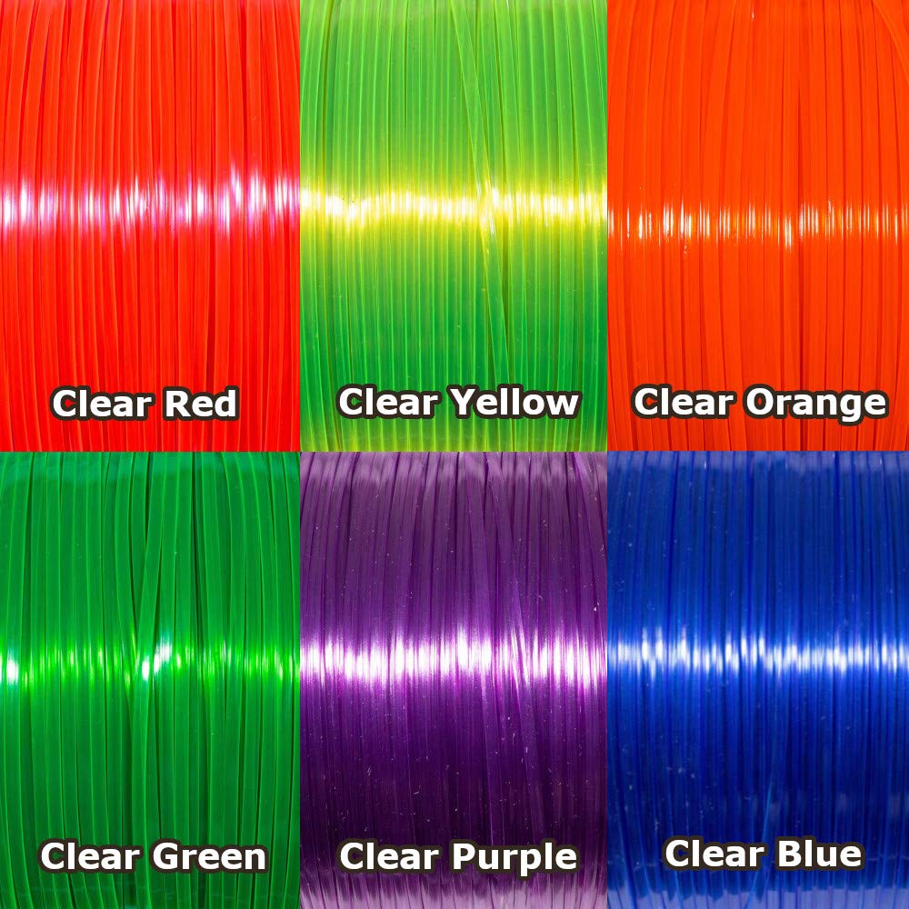 Rexlace Plastic Lacing Multicolor Variety Bundles (6 Pack - Clear Primary)