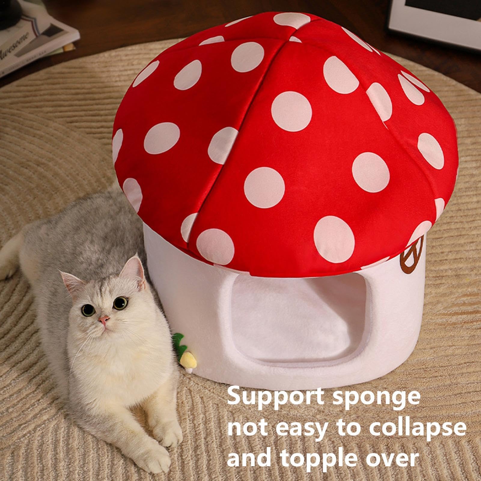 Cama de dormir para gatos – Cama para mascotas semicerrada | Cama de dormir y cálida, tienda de campaña para mascotas pequeñas, gatos y cachorros | Tienda Cálida Acogedora Cuevas Camas Suave Felpa Nidos Calentita Para Perros Pequeños Gatos Cachorros