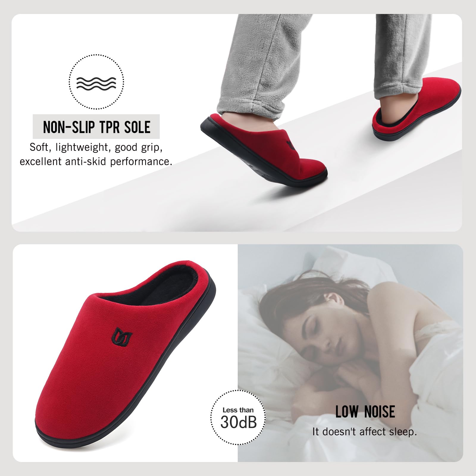 WateLves Pantofole Uomo Unisex Donna Antiscivolo Scarpe Inverno Peluche Morbido Ciabatte in Memory Foam