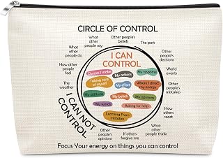 Sazuwu Circle of Control Mental Health Makeup Bag Therapist Office Decor