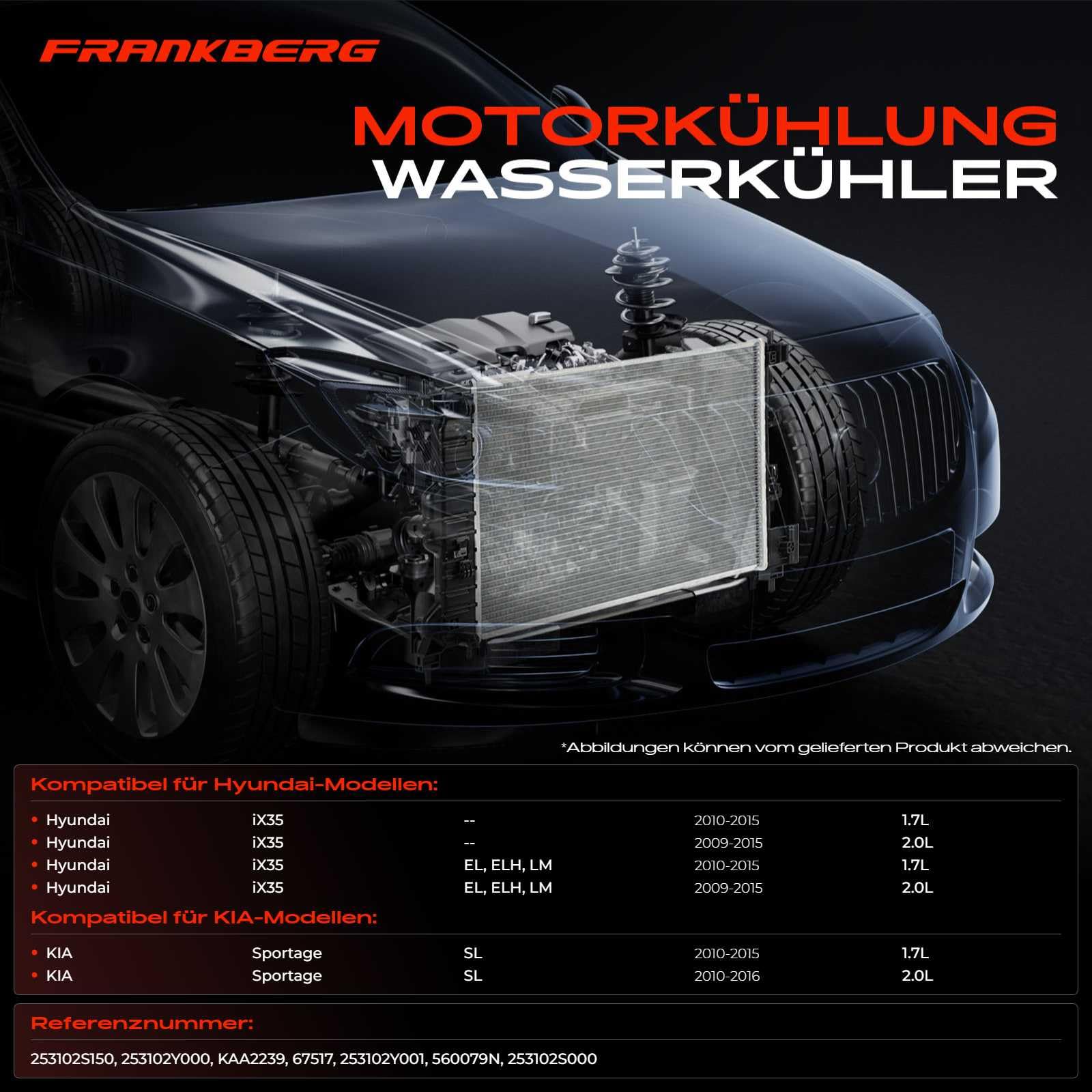Frankberg Radiador Enfriador de agua Refrigeración del motor MT 253102Y001