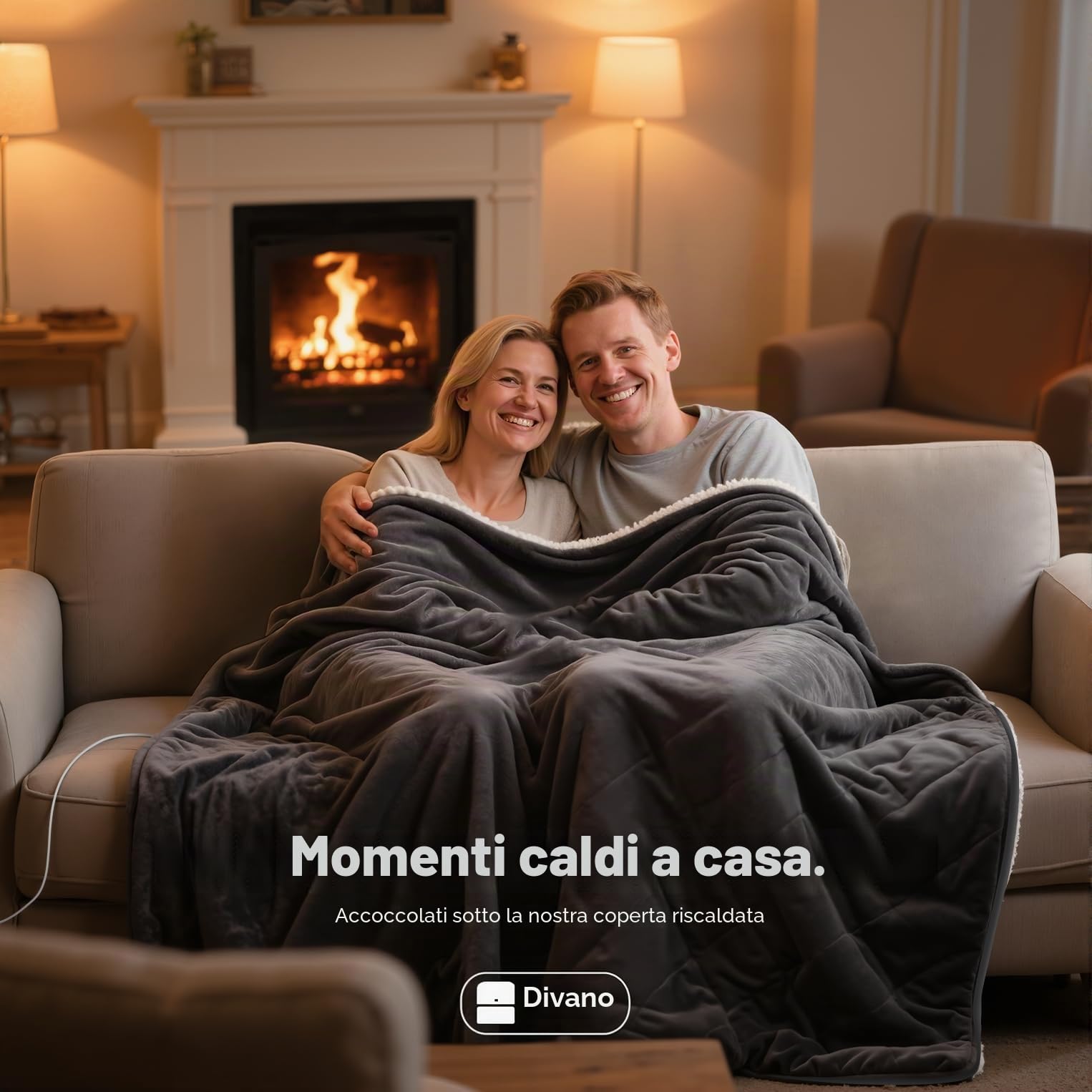 Coperta riscaldata elettrica 2025 aggiornata - Coperta elettrica in morbida flanella, con 4 livelli di calore e 1-4 ore di spegnimento automatico contro il surriscaldamento, lavabile in