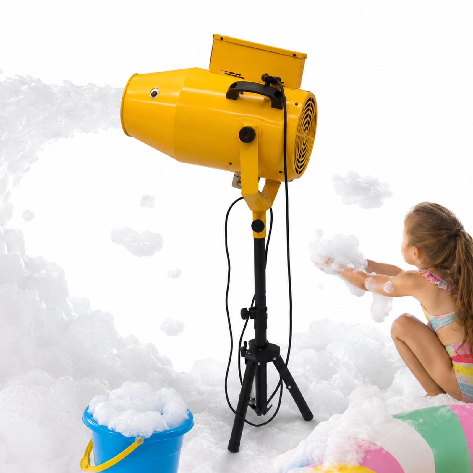 Pealiritansemen Yellow Party Foam Cannon, Foam Spray Machine 1000W With Wide Coverage, Fast Foam Output, Detachable Stand And Pump For Backyard, Bar And School Events, Pool Parties And Summer Camps