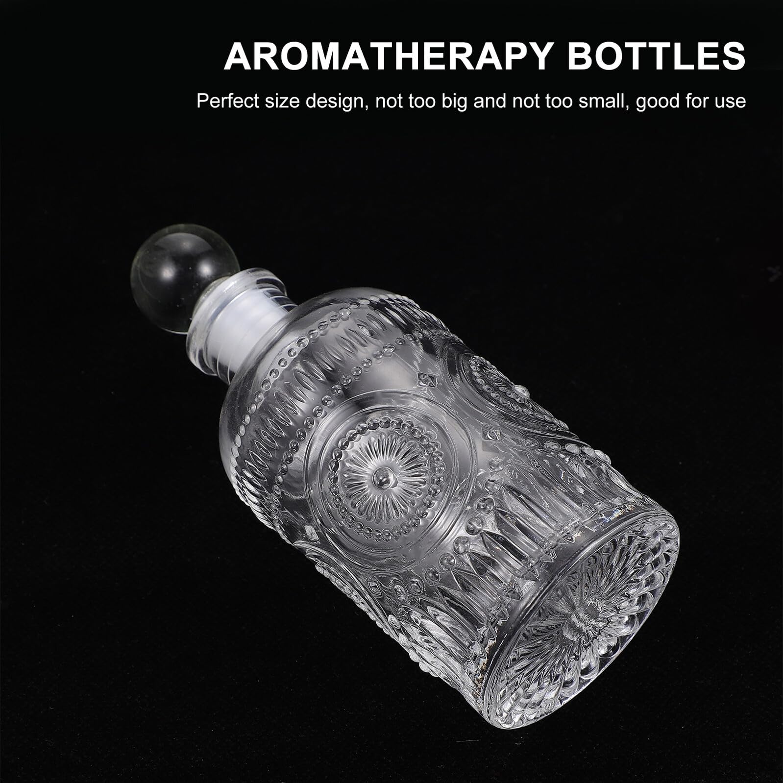 VICASKY 2 Pezzi Bottiglie Diffusore Aroma in Vetro con Incisione retrò Contenitori Ricaricabili per Profumo Stanze Decorazione Elegante per Soggiorno e Bagno
