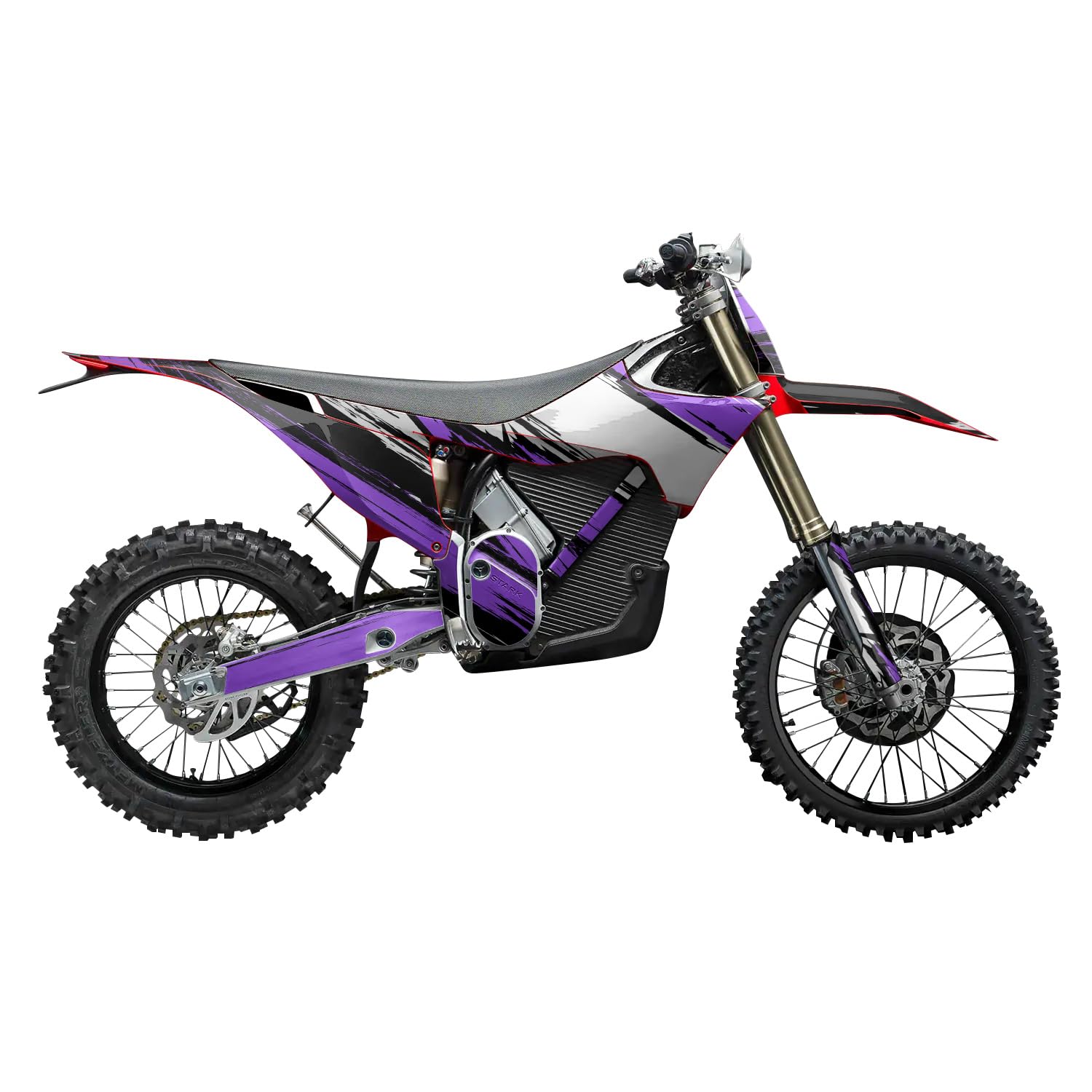 Stark Varg MX 2023-2025 Graphics Kit Wrap - Grunge Stripe Purple - Varg MX Skin - Premium 3M Vinyl Protective Wrap Decal Cover - Easy to Apply | Crafted in The USA by MightySkins