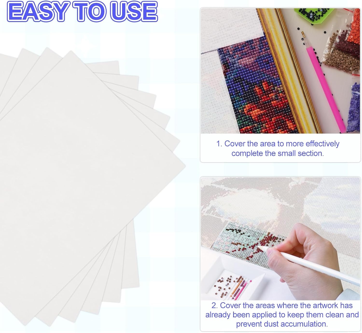PATIKIL Diamond Paint Release Paper, 100pcs 15x20cm with White Scraper image 5