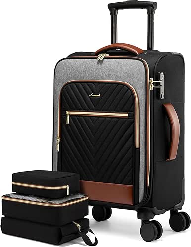 LOVEVOOK Carry On Luggage 22x14x9 Airline Approved,20 Inch Carry-on Suitcase