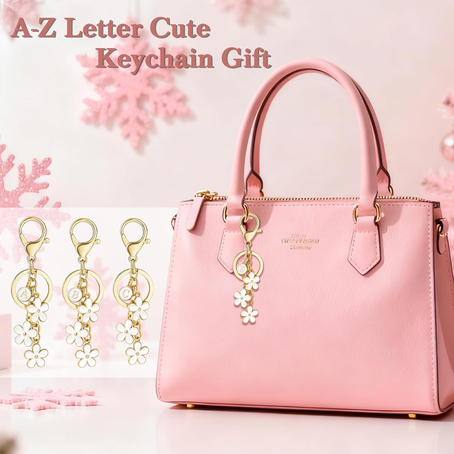 Personalized Wine Glass Gift Set for Women Monogrammed A-Z Wine Glass Customized Keychain Gift Initial Christmas Birthday Gifts set for Her Mom Friend Sister Wife Daughter boss lady-Letter K - Image 5