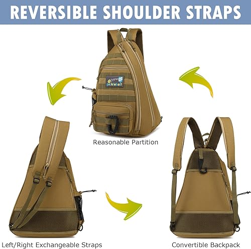 Miniatura 3 de Bolsa de pickleball, mochila táctica de pickleball para mujeres y hombres, bolsa ajustable con gancho para valla botella de agua (incluye 2 parches